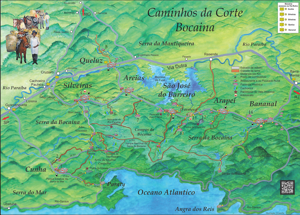 mapa esquemático Serra da Bocaina
